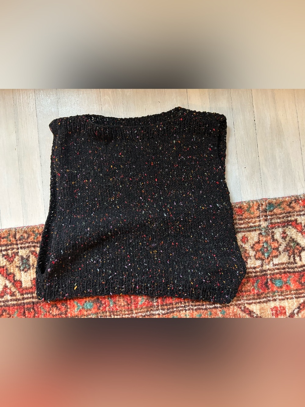 Women’s Black Flecked Crewneck Sweater